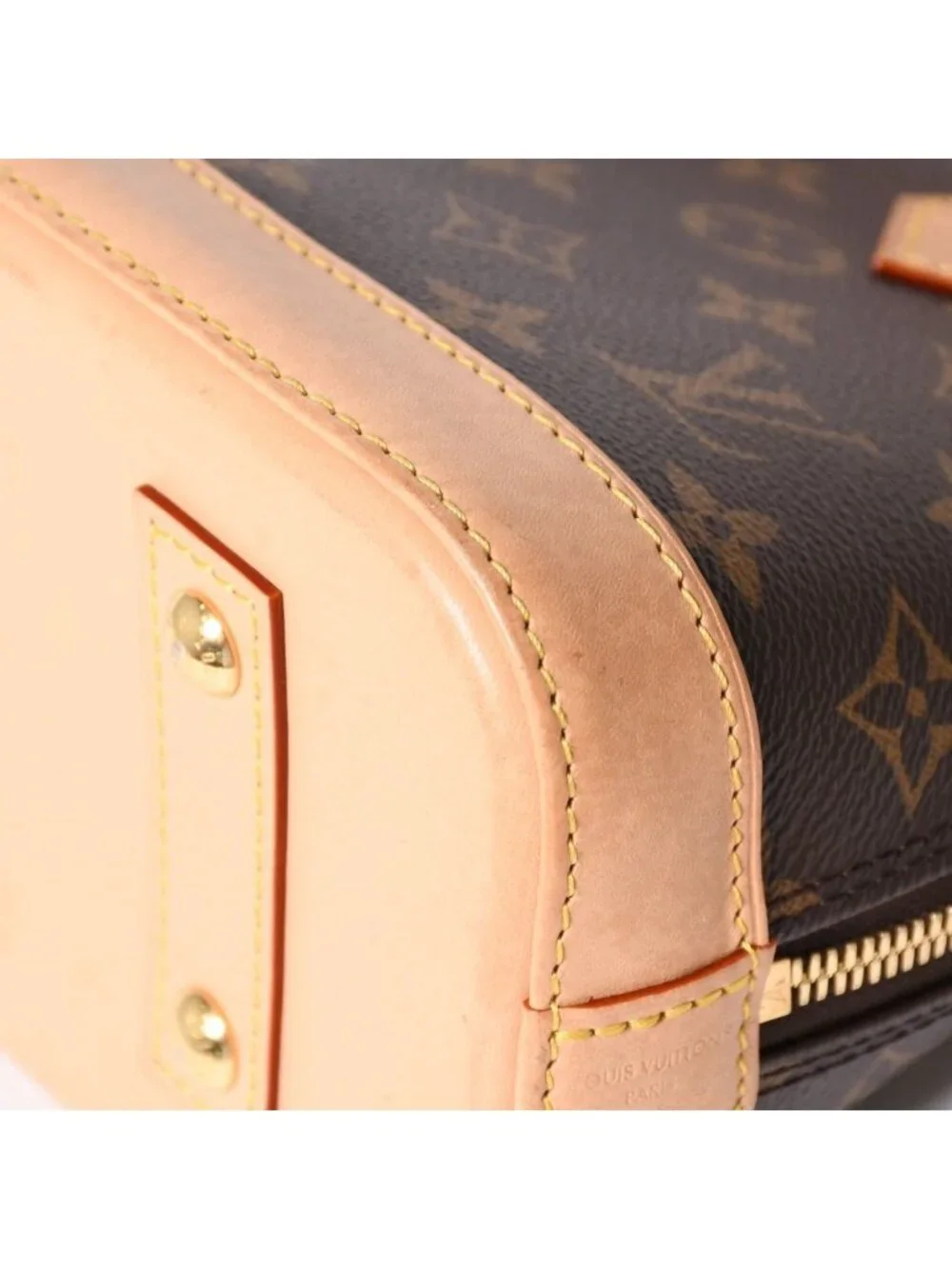 Louis Vuitton Monogram Alma BB Handbag Shoulder Gold